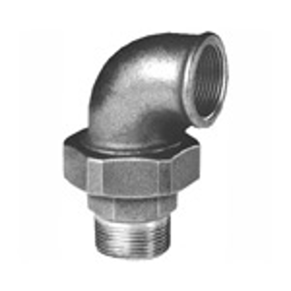 Picture of Fitting van smeedbaar gietijzer knie schroefverbinding 90 graden bi/bu vlak afdichtend