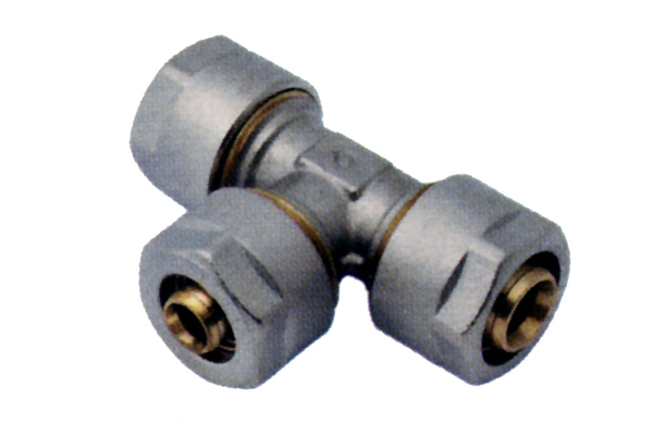 Picture of Messing koppelingen met knelring voor PEX/PERT-buis T-stuk verloop