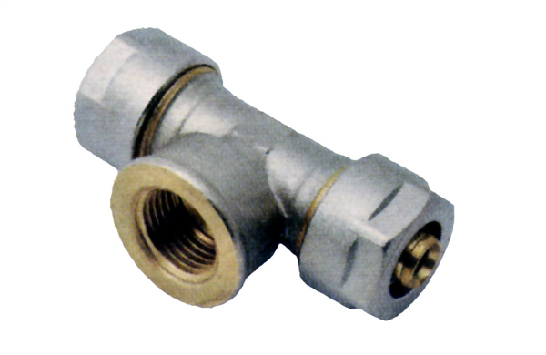 Picture of Messing koppelingen met knelring voor PEX/PERT-buis T-stuk met IS