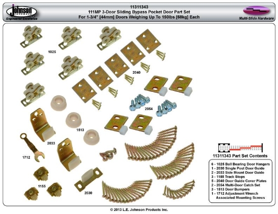 Picture of 11311343 111MP 3-Door Part Set, 1-3/4" [44mm] Door