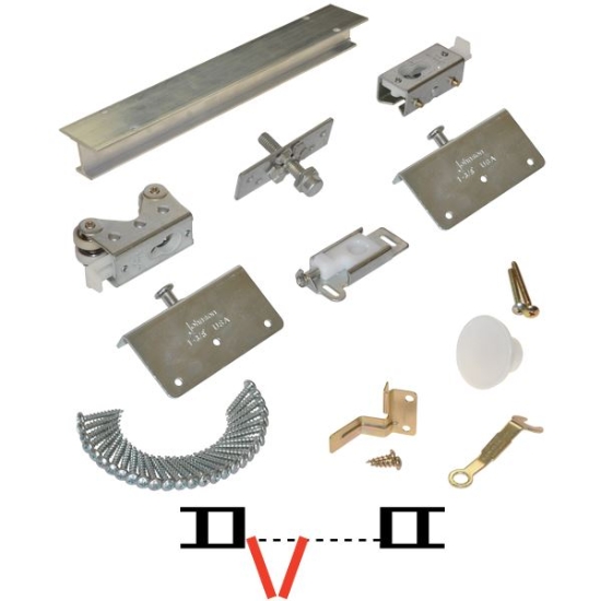 Picture of 20038722 200FS 2-Panel Hardware Set, 1-3/8" [35mm] Door, 72" 6/0 [1829mm] Track Length