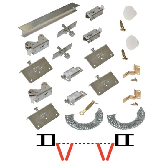 Picture of 20038964 200FS 4-Panel Hardware Set, 1-3/8" [35mm] Door, 96" 8/0 [2438mm] Track Length