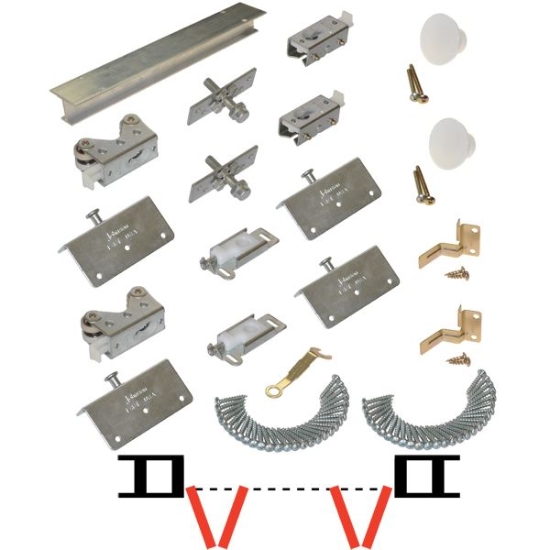 Picture of 20034964 200FS 4-Panel Hardware Set, 1-3/4" [44mm] Door, 96" 8/0 [2438mm] Track Length