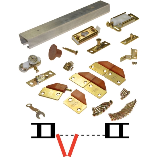 Picture of 100FD362 100FD 2-Panel Hardware Set, 36" 3/0 [914mm] Track Length