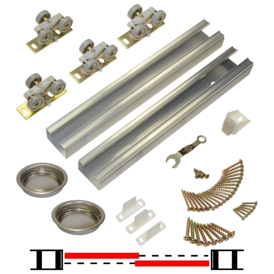 Picture of 100482DR 100SD 2-Door Hardware Set, 48" 4/0 [1219mm] x 2 Track Length
