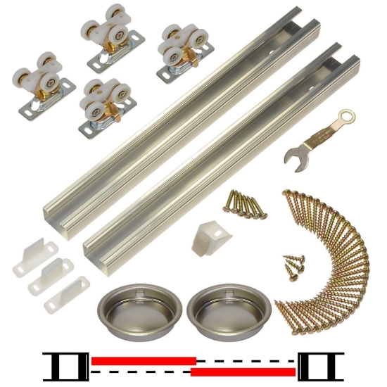 Picture of 111482DR 111SD 2-Door Hardware Set, 48" 4/0 [1219mm] x 2 Track Length