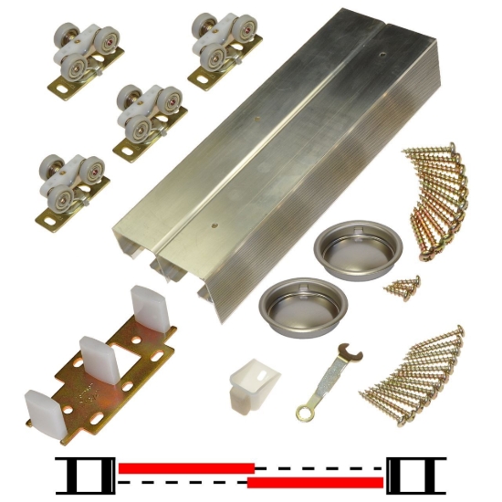 Picture of 134F722H 134FHD 2-Door Ball Bearing Hardware Set, 72" 6/0 [1829mm] Track Length
