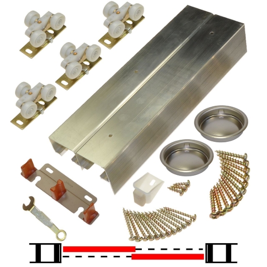 Picture of 134F602D 134F 2-Door Standard Wheel Hardware Set, 60" 5/0 [1524mm] Track Length
