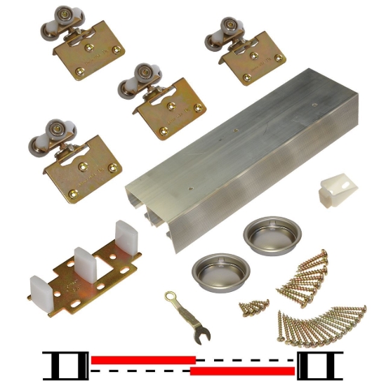 Picture of 134F 2-Door Side Mount Ball Bearing Hardware Set, 60" 5/0 [1524mm] Track Length