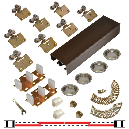 Picture of 138F 24" 4-Door Side Mount Hardware Set, Bronze Track