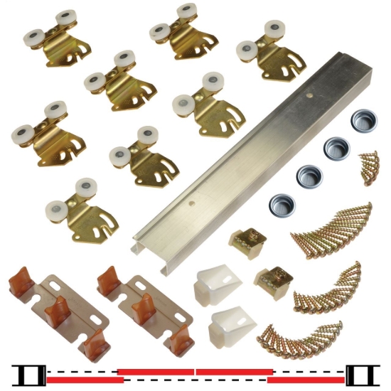 Picture of 2200 24" 4-Door Hardware Set, 75lbs. [34kg] Door