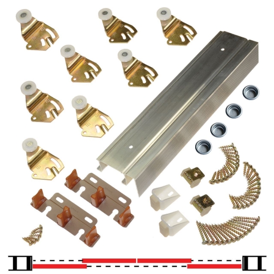 Picture of 2200F961 2200F 4-Door Hardware Set, 96" 8/0 [2438mm] Track Length