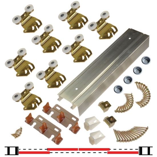 Picture of 2200F 24" 4-Door Hardware Set, 75lbs. [34kg] Door