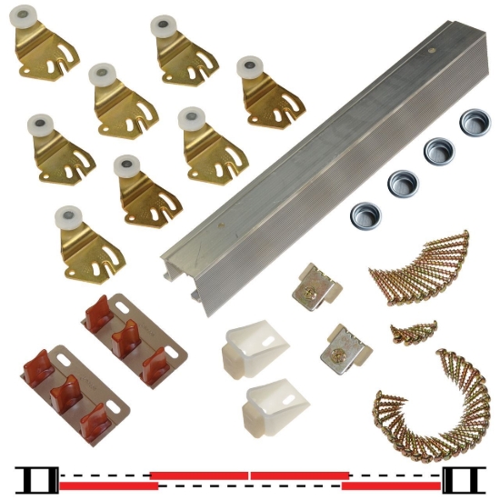 Picture of 2204F961 2204F 4-Door Hardware Set, 96" 8/0 [2438mm] Track Length