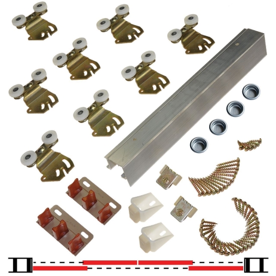 Picture of 2204F 24" 4-Door Hardware Set, 75lbs. [34kg] Door