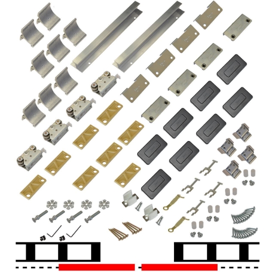 Picture of 200WG 24" 2-Door Hardware Set, Spliced Track