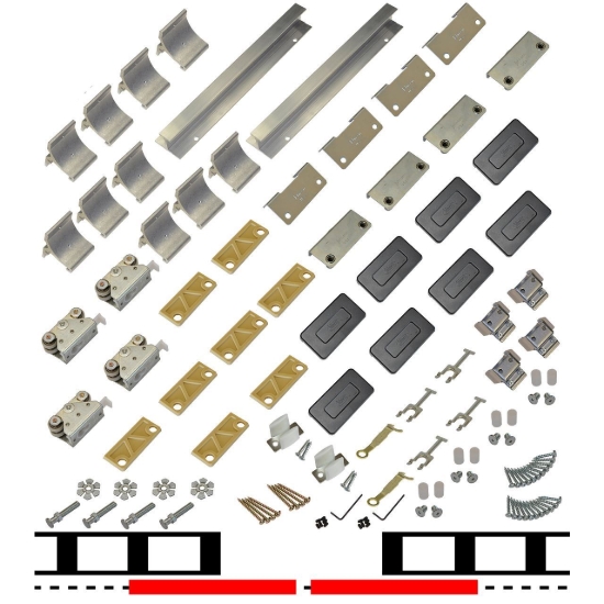 Picture of 200WG 36" 2-Door Hardware Set, Spliced Track