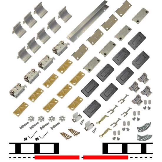 Picture of 200WG 24" 2-Door Hardware Set, Long Track