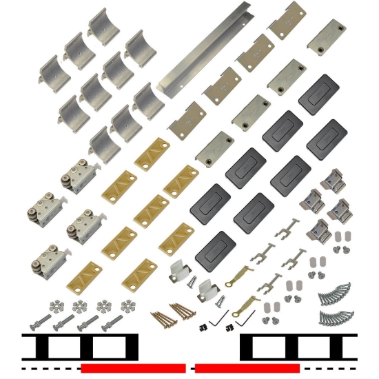 Picture of 200WG 36" 2-Door Hardware Set, Long Track