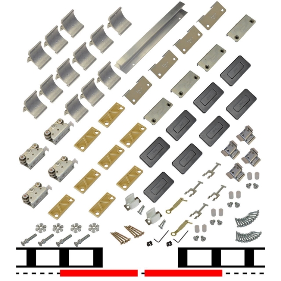 Picture of 200WG 48" 2-Door Hardware Set, Long Track