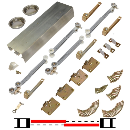 Picture of 138S482S 138FSMSC 2-Door Side Mount Soft Operating Hardware Set, 48" 4/0 [1219mm] Track Length