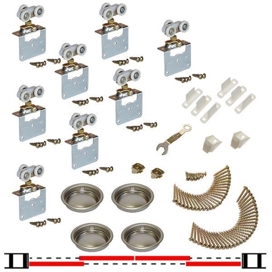 Picture of 11313814 4-Door Side Mount Part Set, 1-3/8" [35mm] Door