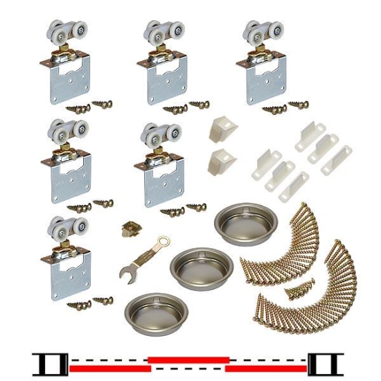 Picture of 11313813 3-Door Side Mount Part Set, 1-3/8" [35mm] Door