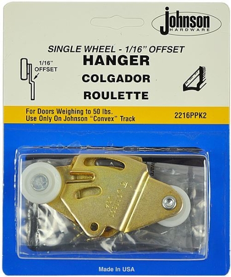 Picture of 2216PPK2 1/16" Offset Single Wheel Door Hanger Set (2)