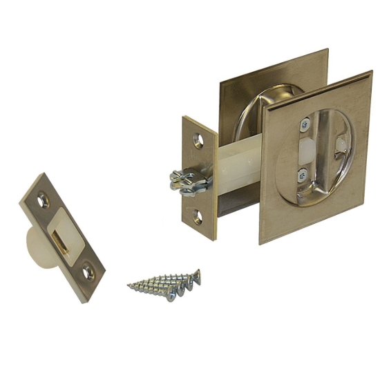Picture of 152215P1 Auto-Latching Pocket Door Lock Set, 1-3/8" Door
