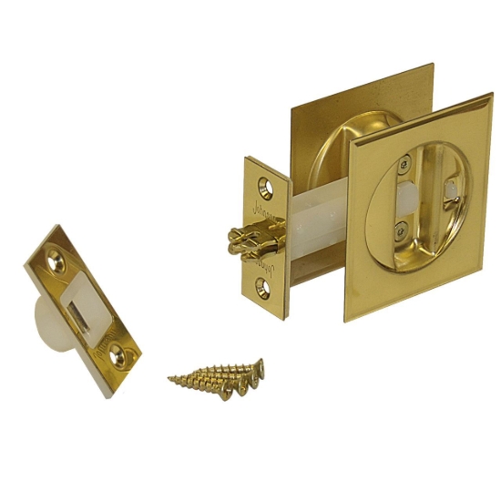 Picture of 1522-3P1 Auto-Latching Pocket Door Lock Set, 1-3/8" Door
