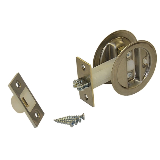 Picture of 152115P1 Auto-Latching Pocket Door Lock Set, 1-3/8" Door (peek pack)