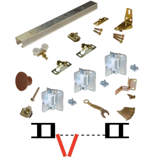 Picture of 111FD 36" [914mm] Track, 2-Panel Hardware Set