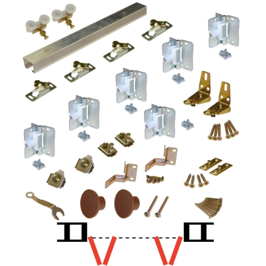 Picture of 111FD484 111FD 4-Panel Hardware Set, 48" 4/0 [1219mm] Track Length