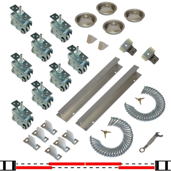 Picture of 200SD 48" 4-Door Hardware Set