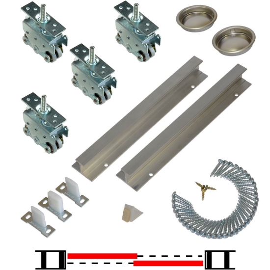 Picture of 200722DR 200SD 2-Door Hardware Set, 72" 6/0 [1829mm] x 2 Track Length