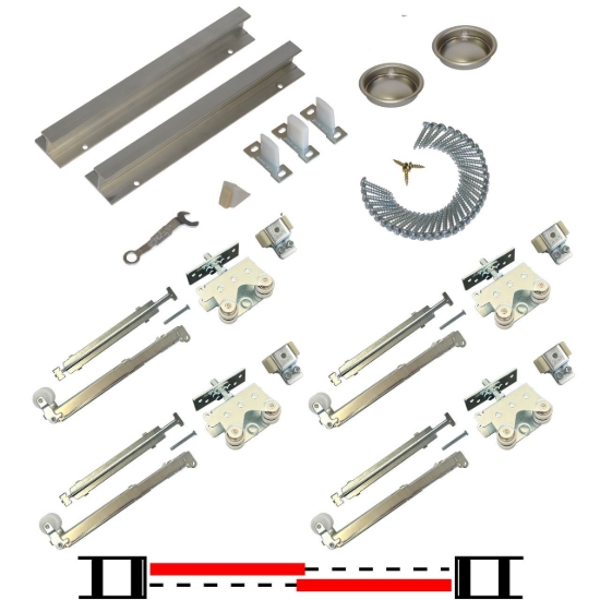 Picture of 200962DS 200SDSC 2-Door Soft Operating Hardware Set, 96" 8/0 [2438mm] x 2 Track Length