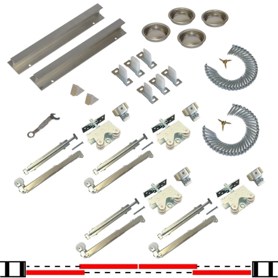 Picture of 200SDSC 24" 4-Door Soft Operating Hardware Set