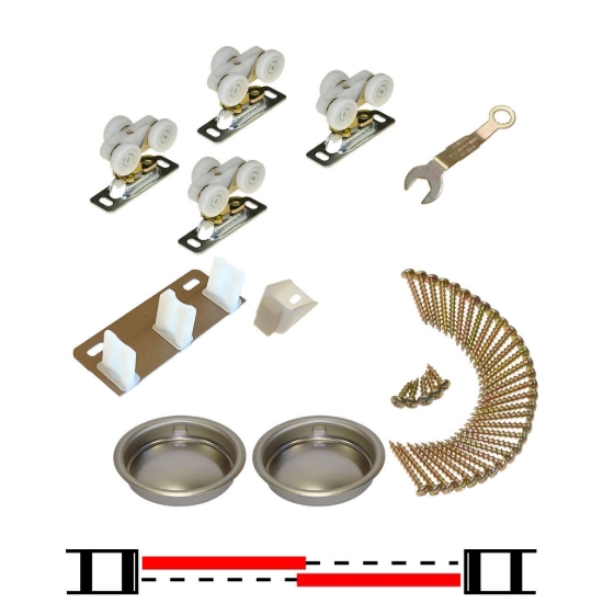 Picture of 11311802 118F 2-Door Part Set, Nylon Wheel Hanger