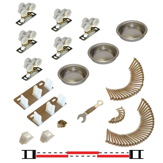 Picture of 11311803 118F 3-Door Part Set, Nylon Wheel Hanger