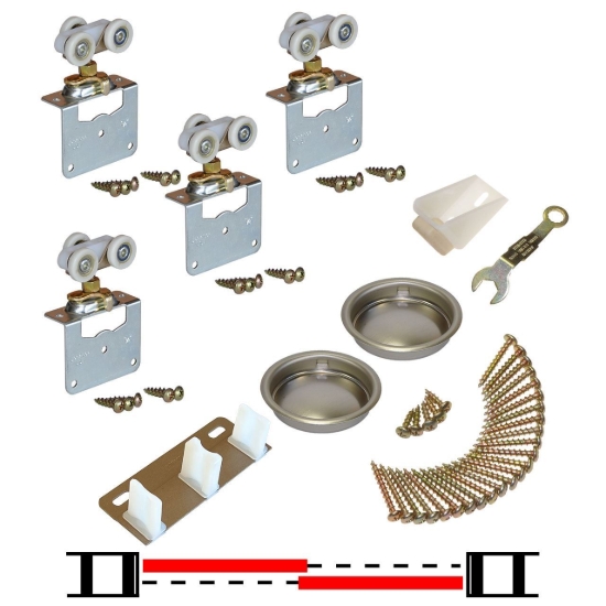 Picture of 11311842 118F 2-Door Side Mount Part Set, Ball Bearing Wheel Hanger
