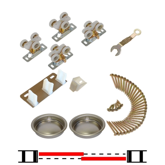 Picture of 11311852 118F 2-Door Part Set, Ball Bearing Wheel Hanger