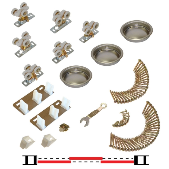 Picture of 11311853 118F 3-Door Part Set, Ball Bearing Wheel Hanger