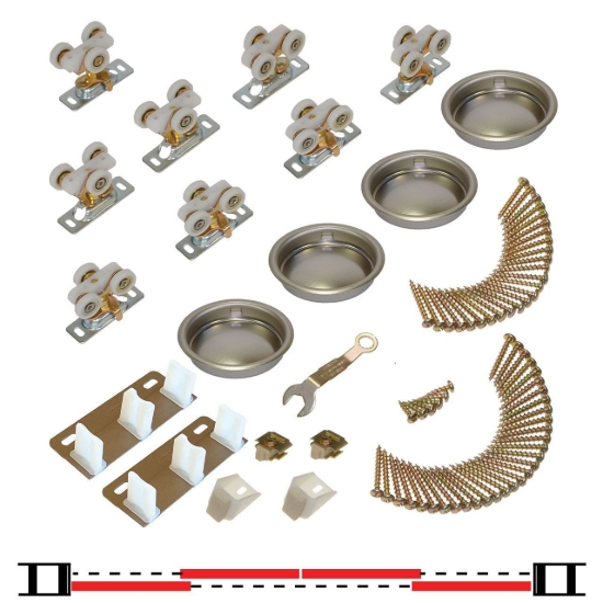 Picture of 11311854 118F 4-Door Part Set, Ball Bearing Wheel Hanger