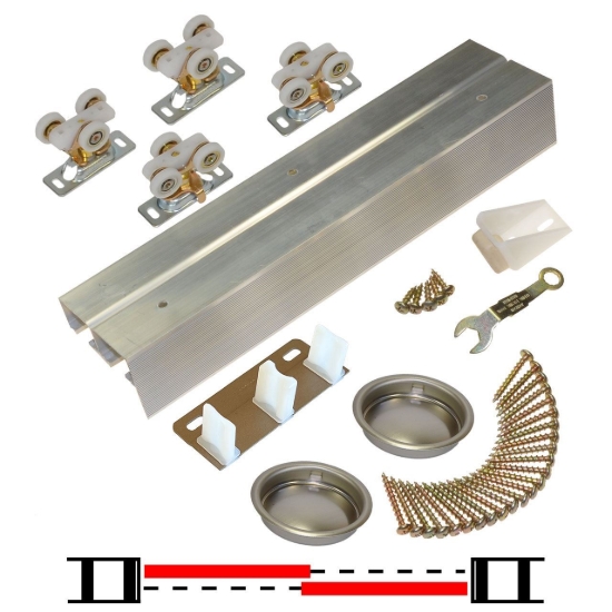 Picture of 118F482H 118F 2-Door Hardware Set, Ball Bearing Hanger, 48" 4/0 [1219mm] Track Length