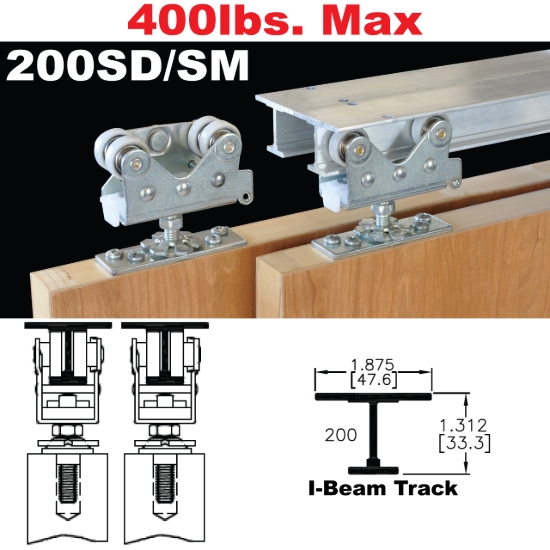 Picture of 200SD/SM/SC Sliding Bypass Door Hardware