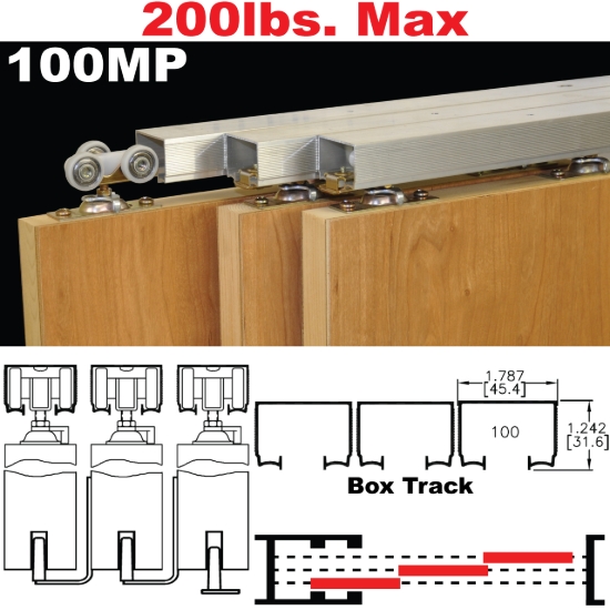 Picture of 100MP Tri-Pass Pocket Door Hardware
