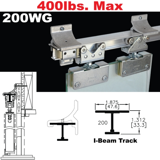 Picture of 200WG Wall Mount Sliding Glass Door Hardware