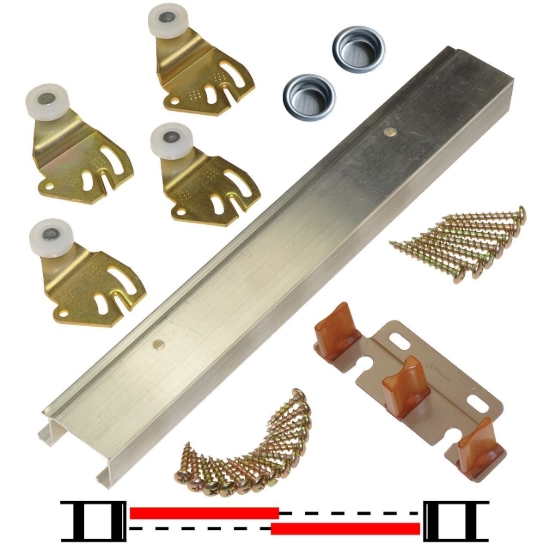 Picture of Copy of 2200722D 2200 2-Door Hardware Set, 71" 5/11 [1803mm] Track Length
